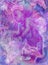 Fantasy little fairy child amids violett flowers, artwork
