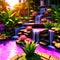 Fantasy Lush Tropical Paradise with Waterfall 13