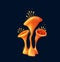 Fantasy magic cartoon toxic mushroom vector fungus