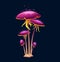 Fantasy magic luminous mushroom, toxic toadstool