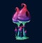 Fantasy magic luminous purple mushrooms