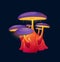 Fantasy magic toxic purple mushroom, alien fungus