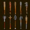 Fantasy medieval club, mace weapon game asset