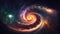Fantasy Milky Way spiral with stars and nebulas. Fantastic outer space background.