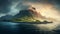 Fantasy Mountain Island: A Dark Sky Reveals Nature-inspired Imagery