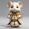 Fantasy Mouse In White Armor - High-quality 3d Render