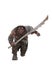 Fantasy Norse giant running towards the camera with a large blade weapon. 3D illustration isolated on white background.