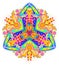 Fantasy ornament done in kaleidoscopic style. Stylized illustration of flower.