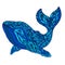 Fantasy ornament whale, blue color
