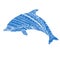 Fantasy ornamental dolphin blue color