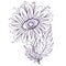 Fantasy ornamental flower with the eye coloring page.