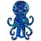 Fantasy ornamental octopus blue color