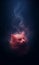 Fantasy pink cat - cat deity - cat god - dark background