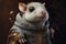 Fantasy portrait of a cute little mouse in a medieval costume