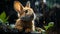 Fantasy Rabbit Gazing At Rain: A Captivating 8k Photo