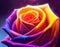fantasy rose in yellow and pink colors, ai generated image