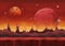 Fantasy Sci-fi Martian Background For Ui Game