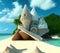 Fantasy Seashell-Like House, Generative AI Illustration