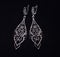 Fantasy silver filigree long earrings. Vintage