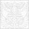 Fantasy star wing jewel, Adult and kid coloring page in stylish vector illustration