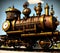 Fantasy Train in Steampunk Style, Generative AI Illustration