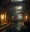 Fantasy underground sewer system scene