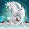Fantasy Unicorn Winter Equine Art