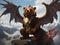 Fantasy Unleashed: Bears Soaring with Dragon Companions