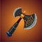 Fantasy viking axe. Magic weapon. Game design concept.