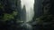 Fantasy Wallpaper: Serene Faces In Misty Karst Gorge