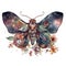 Fantasy watercolor beautiful magical butterfly illustration