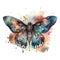 Fantasy watercolor beautiful magical butterfly illustration