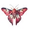 Fantasy watercolor beautiful magical butterfly illustration
