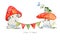 Fantasy watercolor magic Amanita mushroom illustration