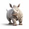 Fantasy White Rhino: Playful Caricature In 8k Resolution