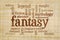 Fantasy word cloud on papyrus paper