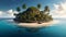 Fantasy World, Floating Island on Water, Covered Island Fantasy World, Floating Island on Water, Coconut Covered Island