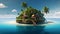 Fantasy World, Floating Island on Water, Covered Island Fantasy World, Floating Island on Water, Coconut Covered Island