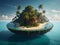 Fantasy World, Floating Island on Water, Covered Island Fantasy World, Floating Island on Water, Coconut Covered Island