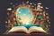 Fantasy world inside of the book. Concept of education imagination and creativity from reading books. - 15