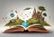 Fantasy world inside of the book. Concept of education imagination and creativity from reading books. - 20