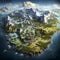Fantasy World Map Embark on Mystical Journeys in Imaginary Lands, Generative Ai