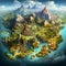Fantasy World Map Embark on Mystical Journeys in Imaginary Lands, Generative Ai