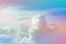 Fantasy world. Picturesque view of beautiful magic sky with fluffy clouds, toned in pastel rainbow or unicorn colors