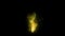 Fantasy yellow magic smoke fire effects in the dark with sparkling shinning particle and spiral curve line