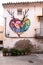 Fanzara CastellÃ³n, Spain - September 20, 2020: Work of graphic artist Julieta XLF in the streets of Fanzara, an inland town of