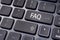 Faq concepts, messages on keyboard enter key