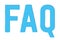 FAQ Frequently Asked Questions abbreviation word text in light blue colour cut out isolated on white background