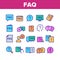 Faq Frequently Asked Questions Color Set Vector