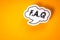 FAQ Frequently Asked Questions Concept. Speech bubble on yellow background